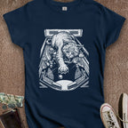 Printify T-Shirt S / Navy Cat Playing Pinball Women's T-Shirt