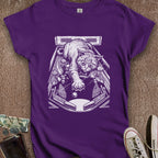 Printify T-Shirt S / Purple Cat Playing Pinball Women's T-Shirt