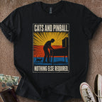 Printify T-Shirt Black / S Cats & Pinball T-Shirt