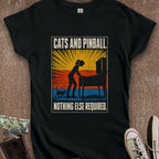 Printify T-Shirt S / Black Cats & Pinball Women's T-Shirt