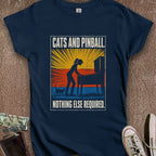 Printify T-Shirt S / Navy Cats & Pinball Women's T-Shirt