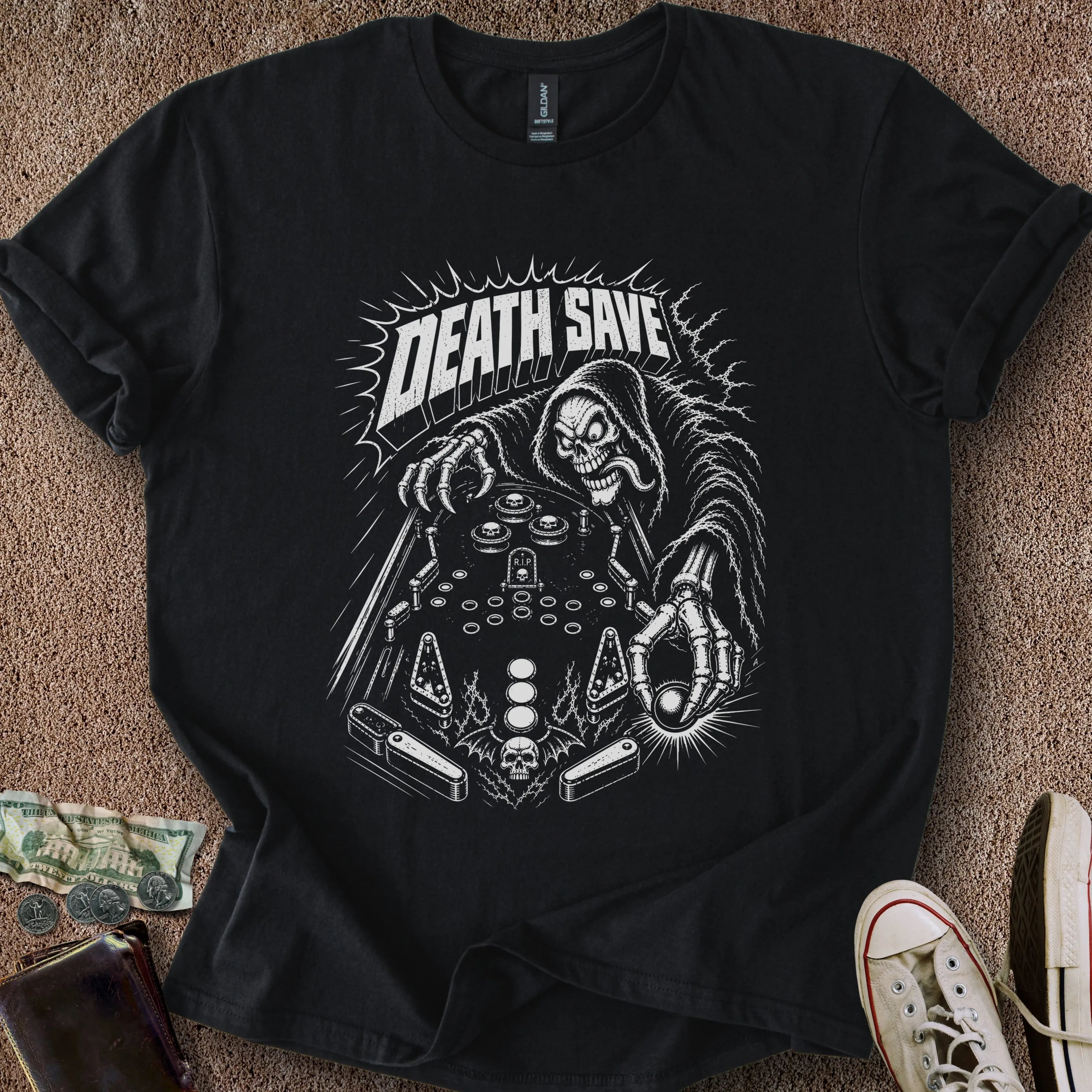 Printify T-Shirt Black / S Death Save T-Shirt