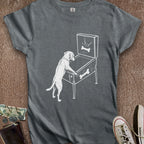 Printify T-Shirt S / Dark Heather Dog Playing Pinball Women's T-Shirt