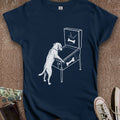 Printify T-Shirt S / Navy Dog Playing Pinball Women's T-Shirt