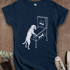 Printify T-Shirt S / Navy Dog Playing Pinball Women's T-Shirt