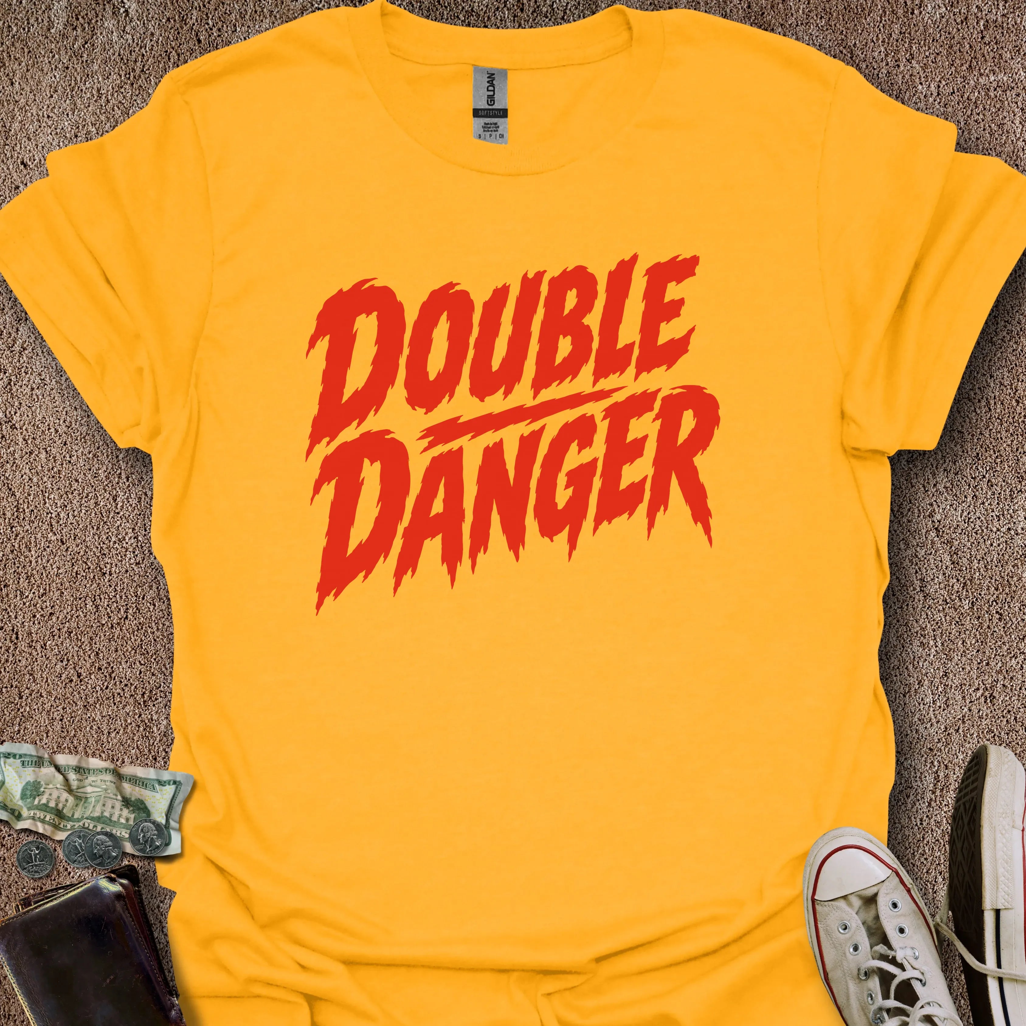 Printify T-Shirt Gold / S Double Danger T-Shirt