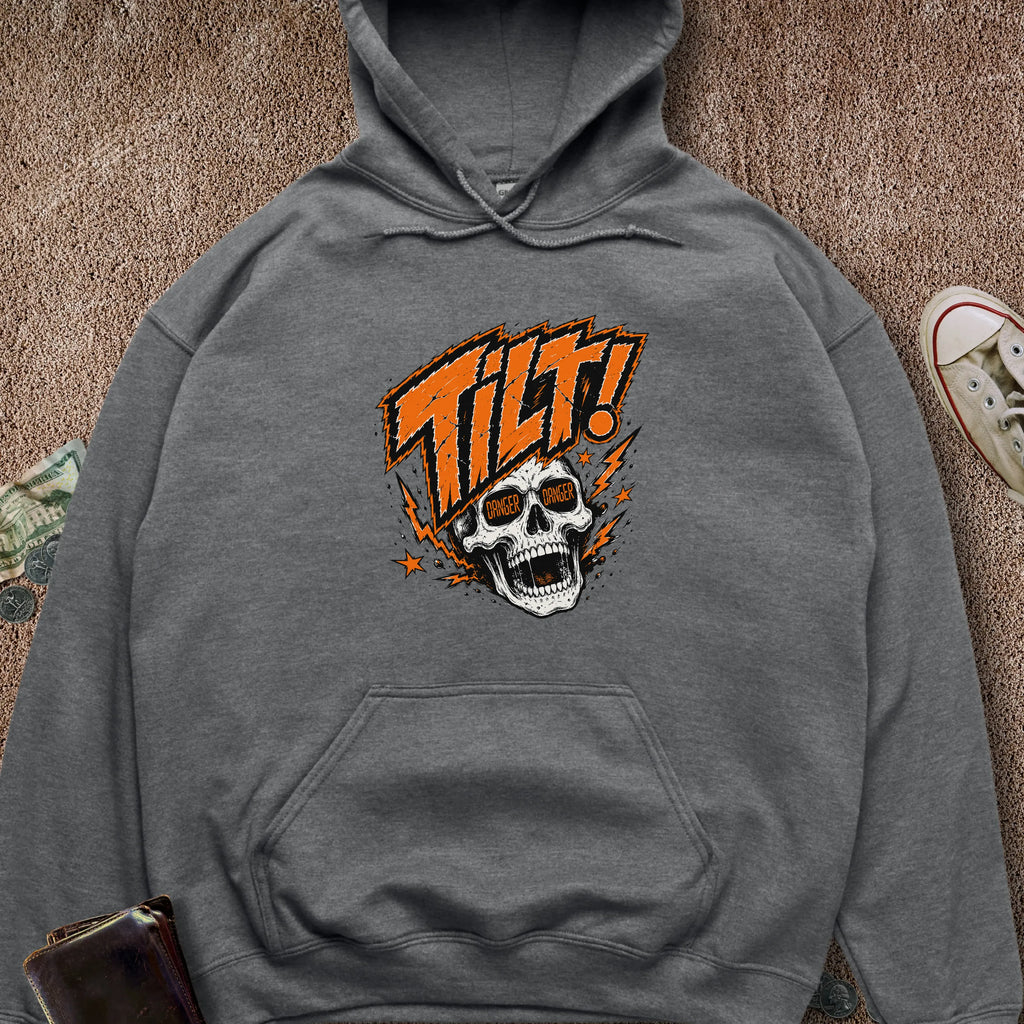 Printify Hoodie Dark Heather / S Double Danger Tilt Hoodie
