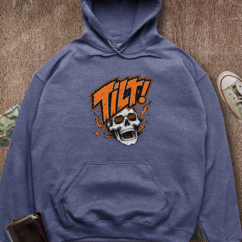 Printify Hoodie Heather Navy / S Double Danger Tilt Hoodie