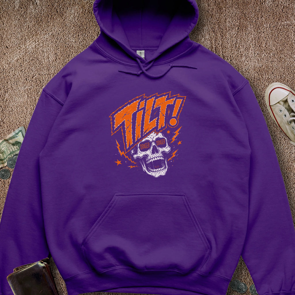 Printify Hoodie Purple / S Double Danger Tilt Hoodie