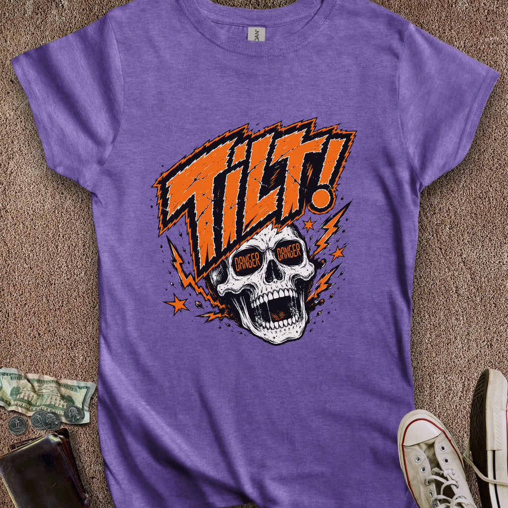 Printify T-Shirt S / Heather Purple Double Danger Tilt Skull Women's T-Shirt