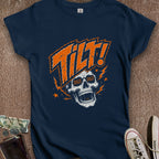 Printify T-Shirt S / Navy Double Danger Tilt Skull Women's T-Shirt