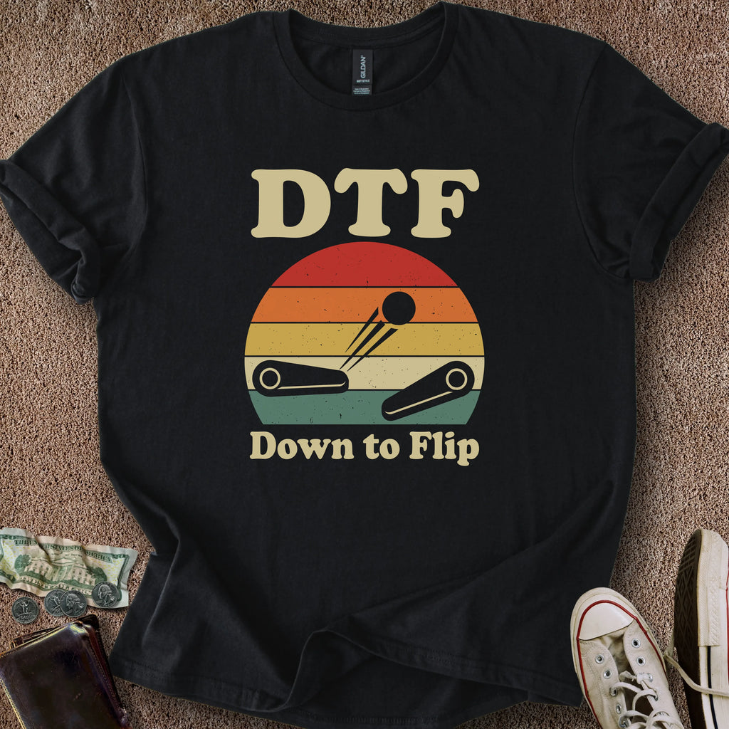 Printify T-Shirt Black / S Down to Flip T-Shirt