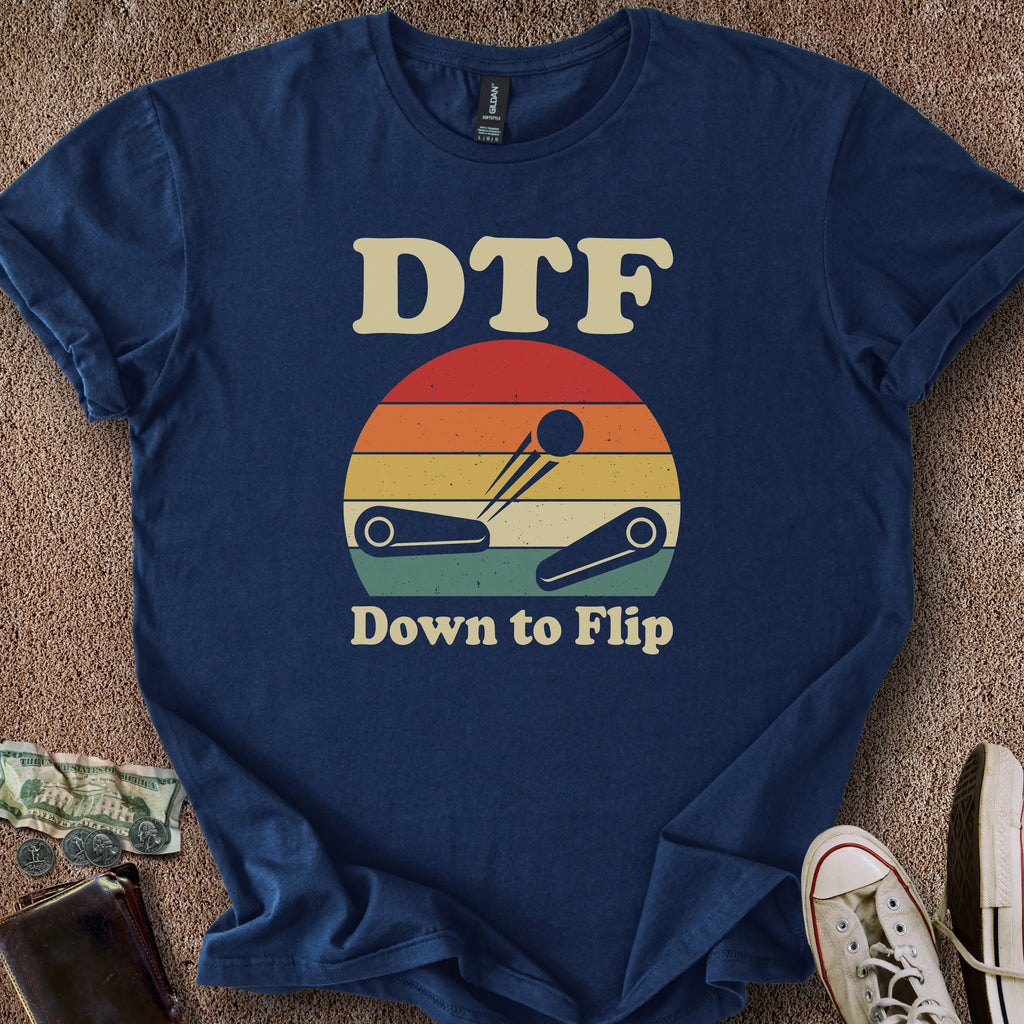 Printify T-Shirt Navy / S Down to Flip T-Shirt