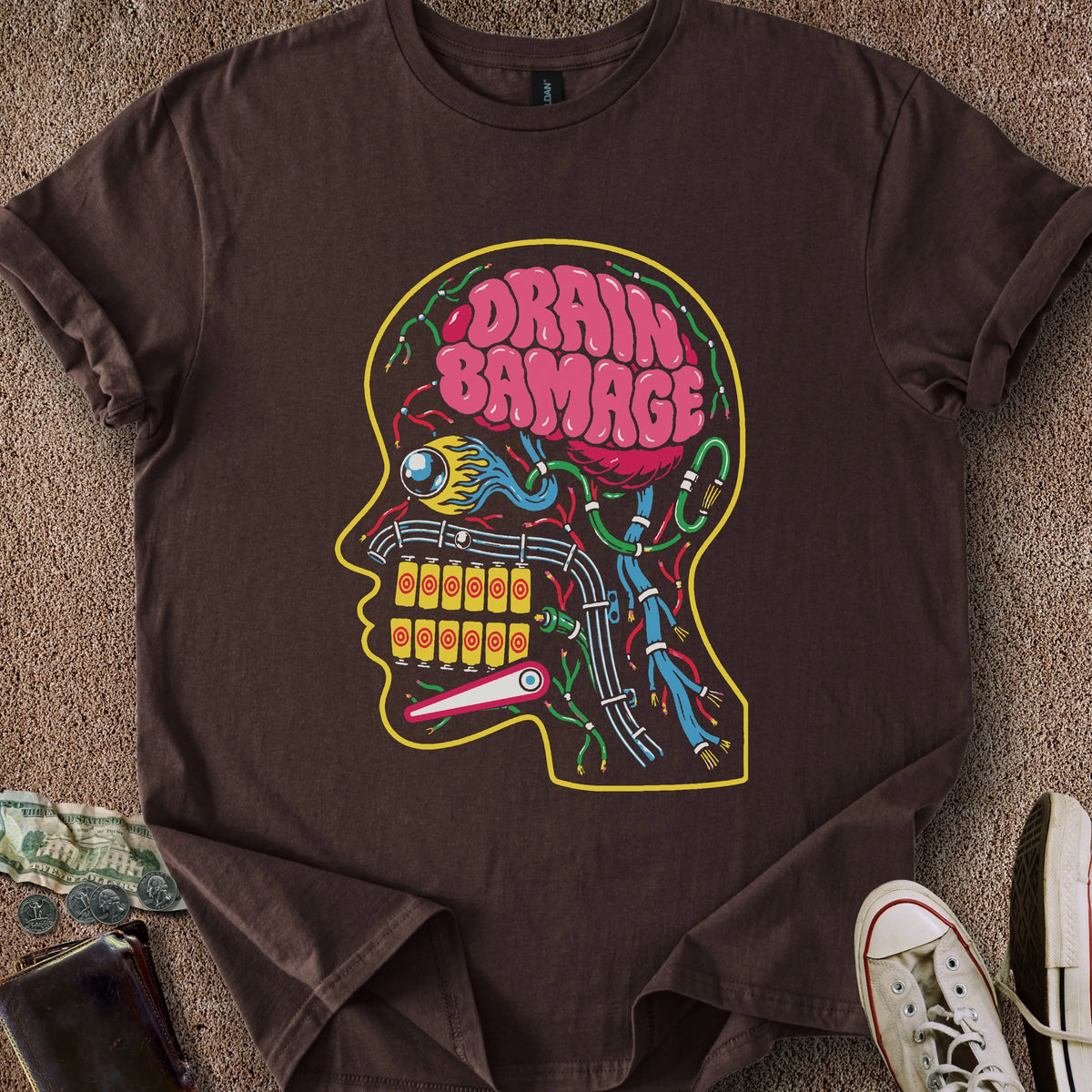 Printify T-Shirt Dark Chocolate / S Drain Bamage T-Shirt