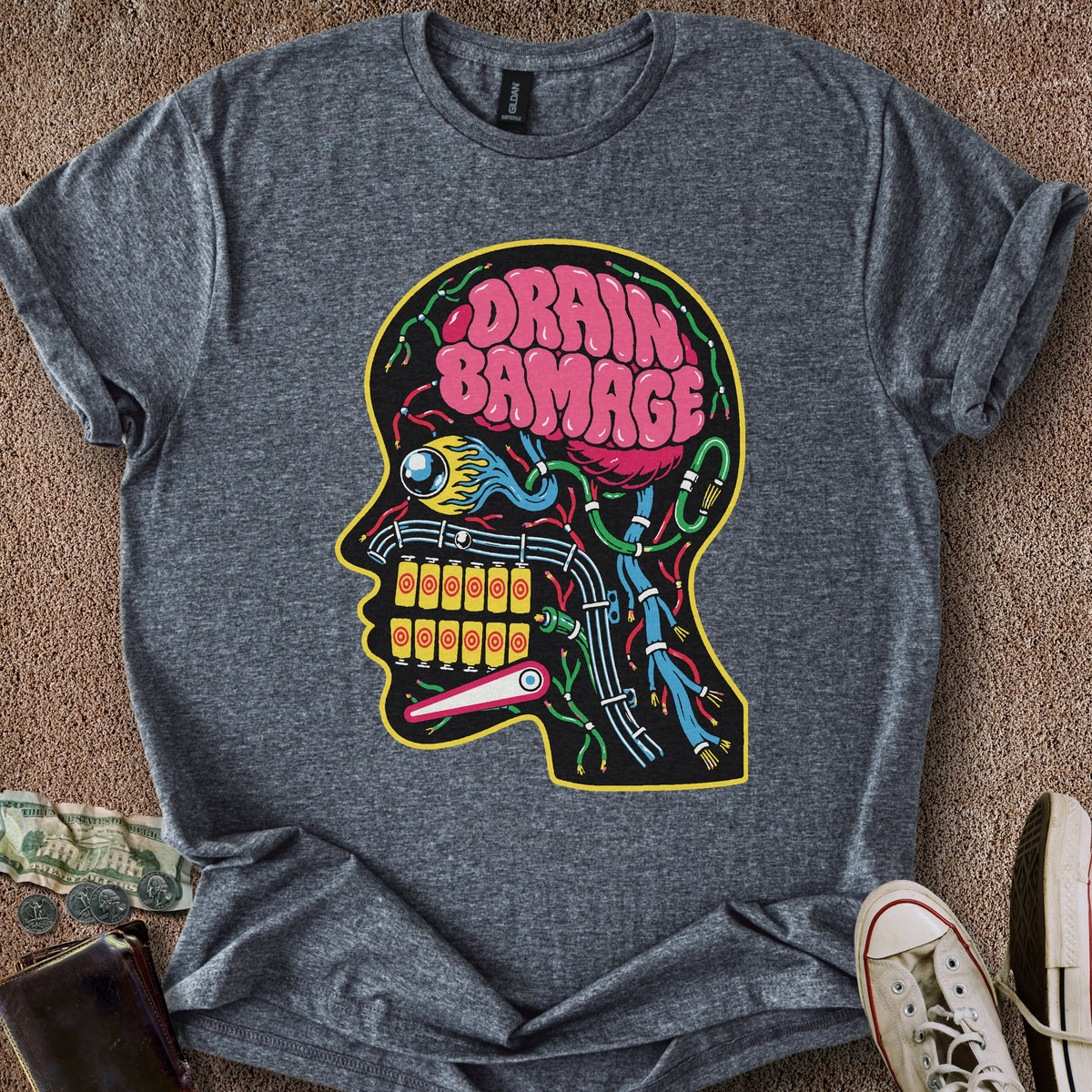 Printify T-Shirt Dark Heather / S Drain Bamage T-Shirt
