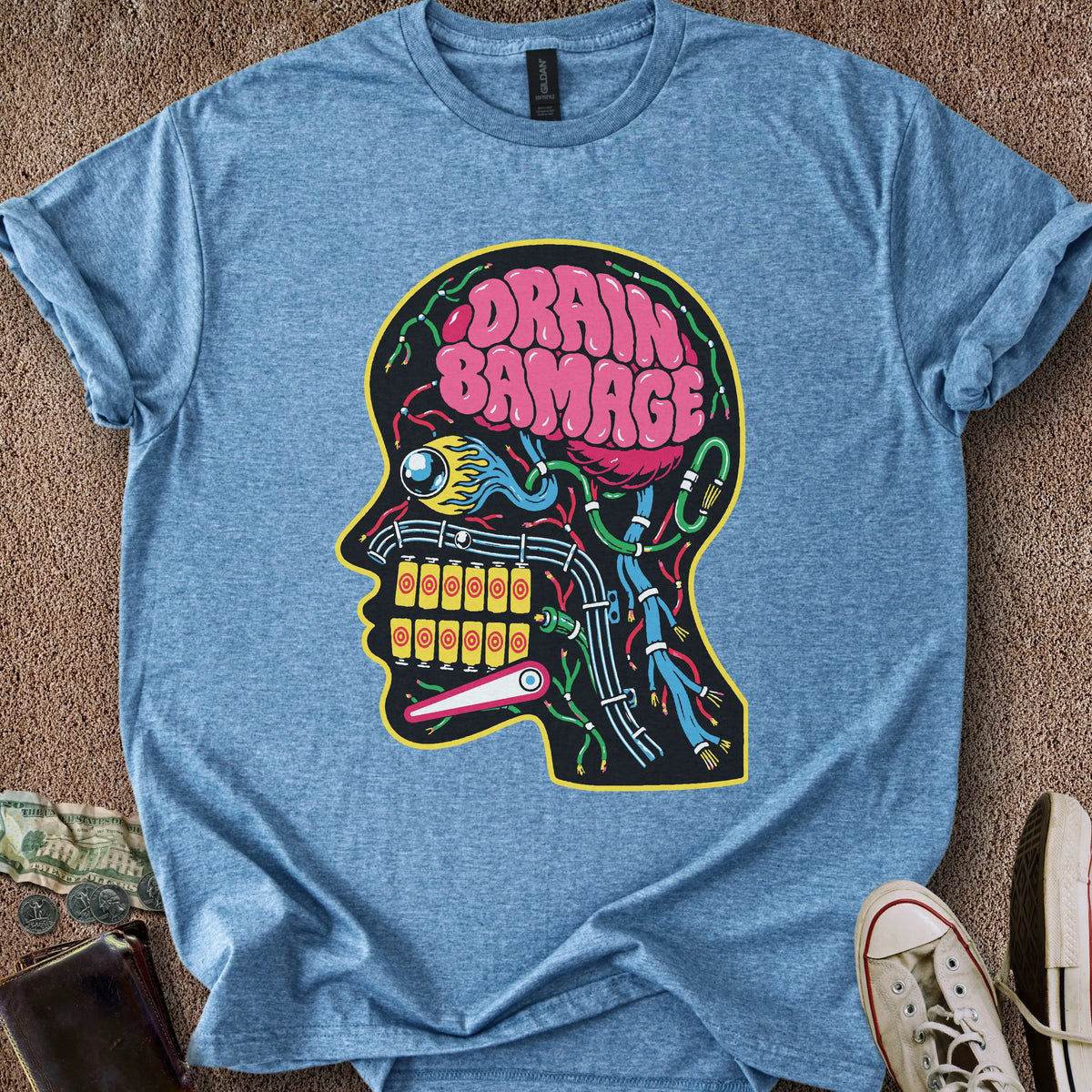 Printify T-Shirt Heather Indigo / S Drain Bamage T-Shirt