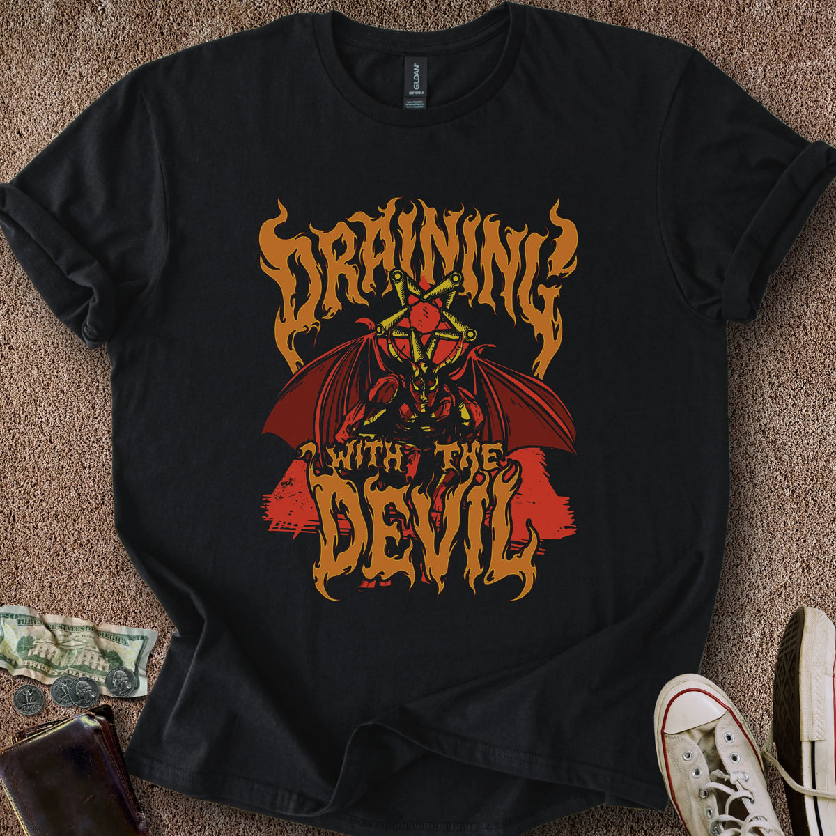 Printify T-Shirt Black / S Draining Devil T-Shirt