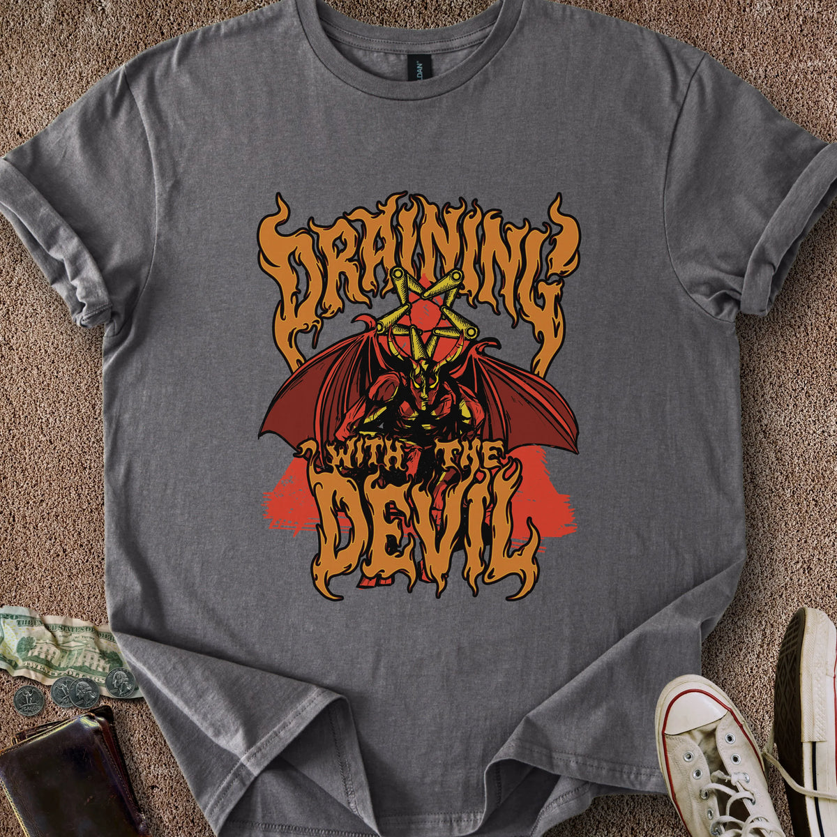 Printify T-Shirt Charcoal / S Draining Devil T-Shirt