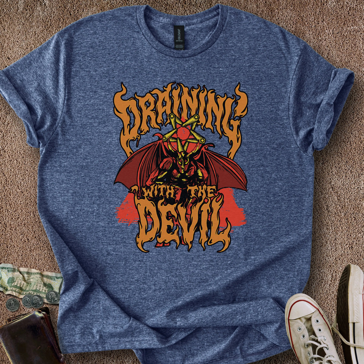 Printify T-Shirt Heather Navy / S Draining Devil T-Shirt