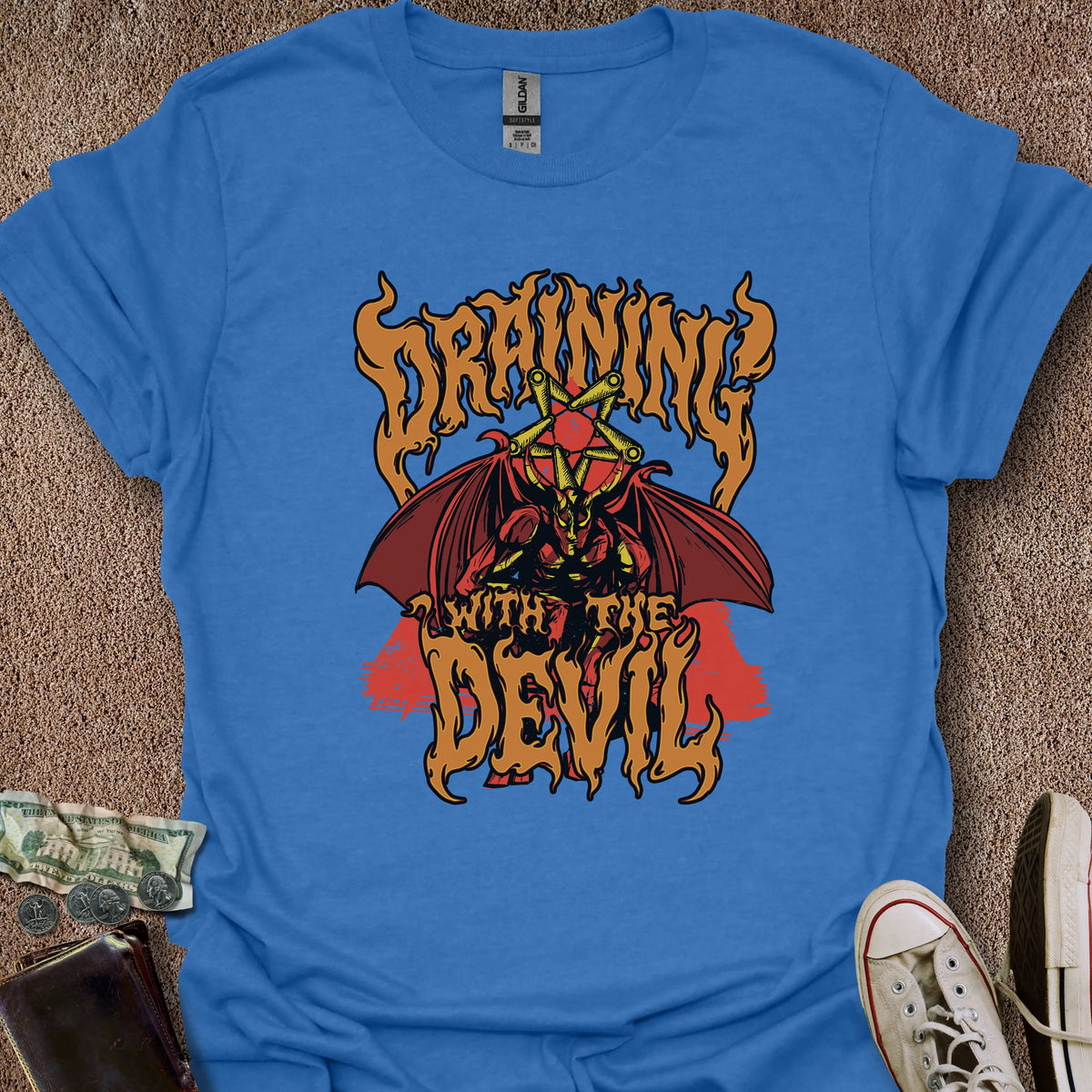Printify T-Shirt Heather Royal / S Draining Devil T-Shirt