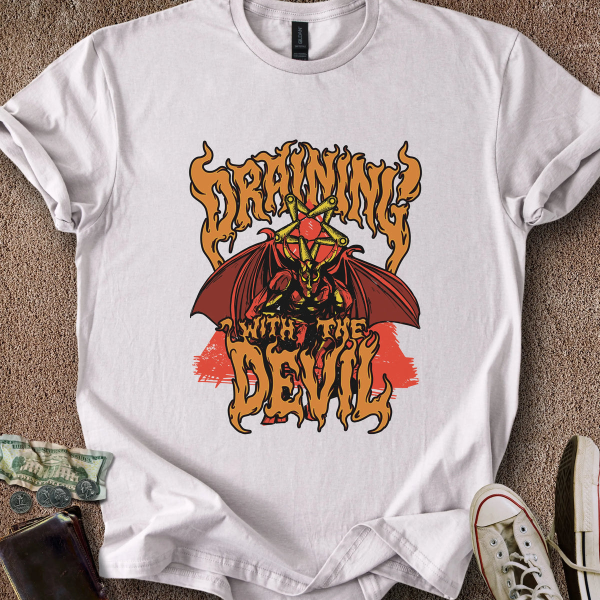 Printify T-Shirt Ice Grey / S Draining Devil T-Shirt