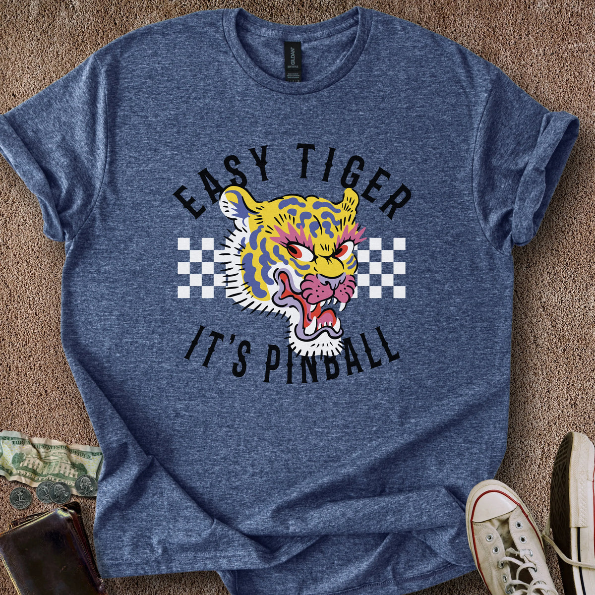 Printify T-Shirt Heather Navy / S Easy Tiger T-Shirt