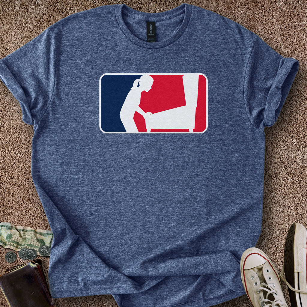 Printify T-Shirt Heather Navy / S Female Pinball Sports Logo T-Shirt