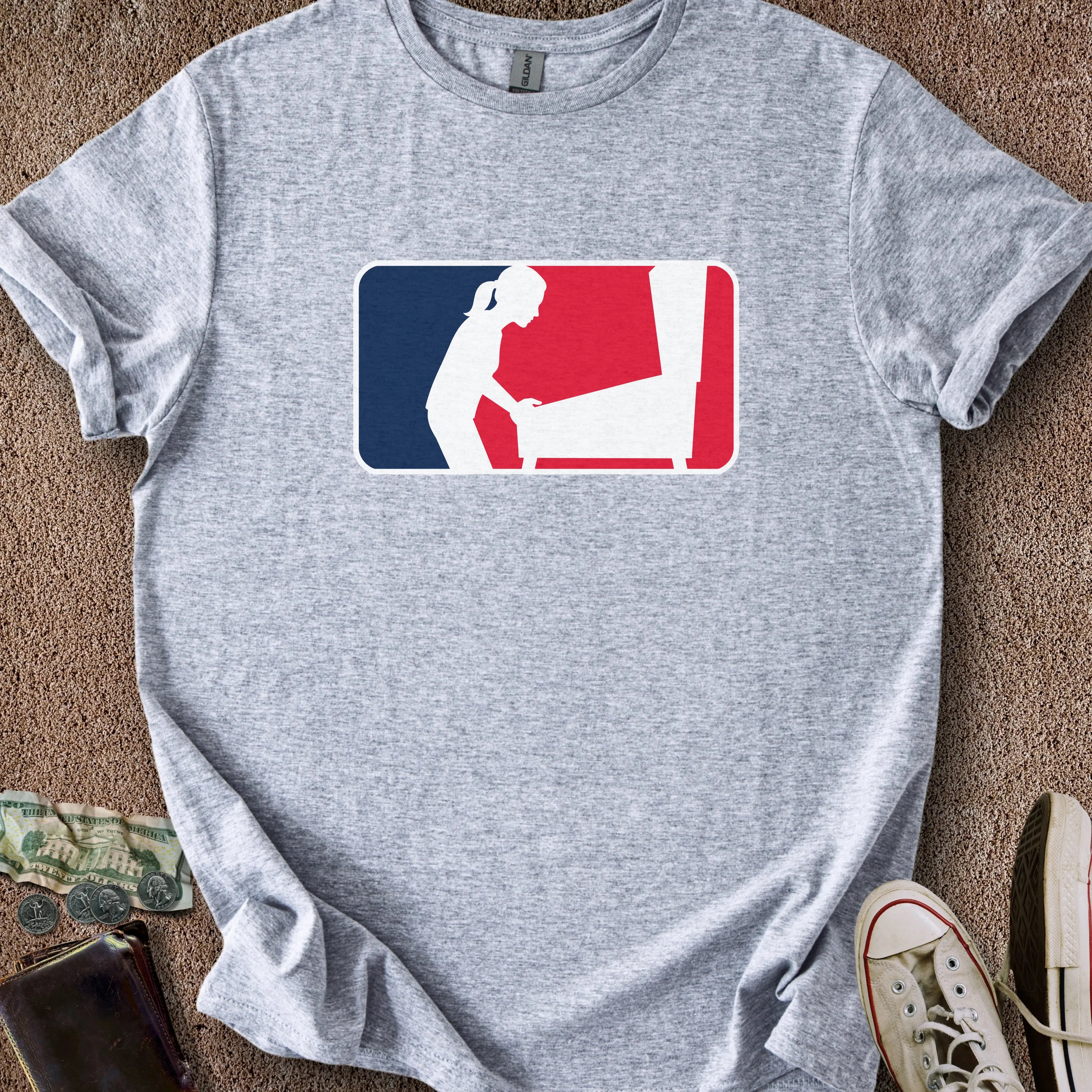 Printify T-Shirt Sport Grey / S Female Pinball Sports Logo T-Shirt
