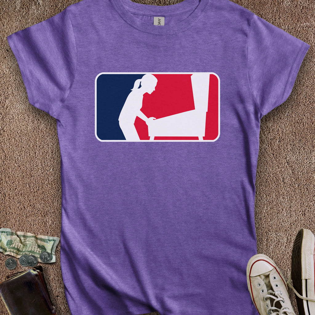 Printify T-Shirt S / Heather Purple Female Pinball Sports Logo Women's T-Shirt