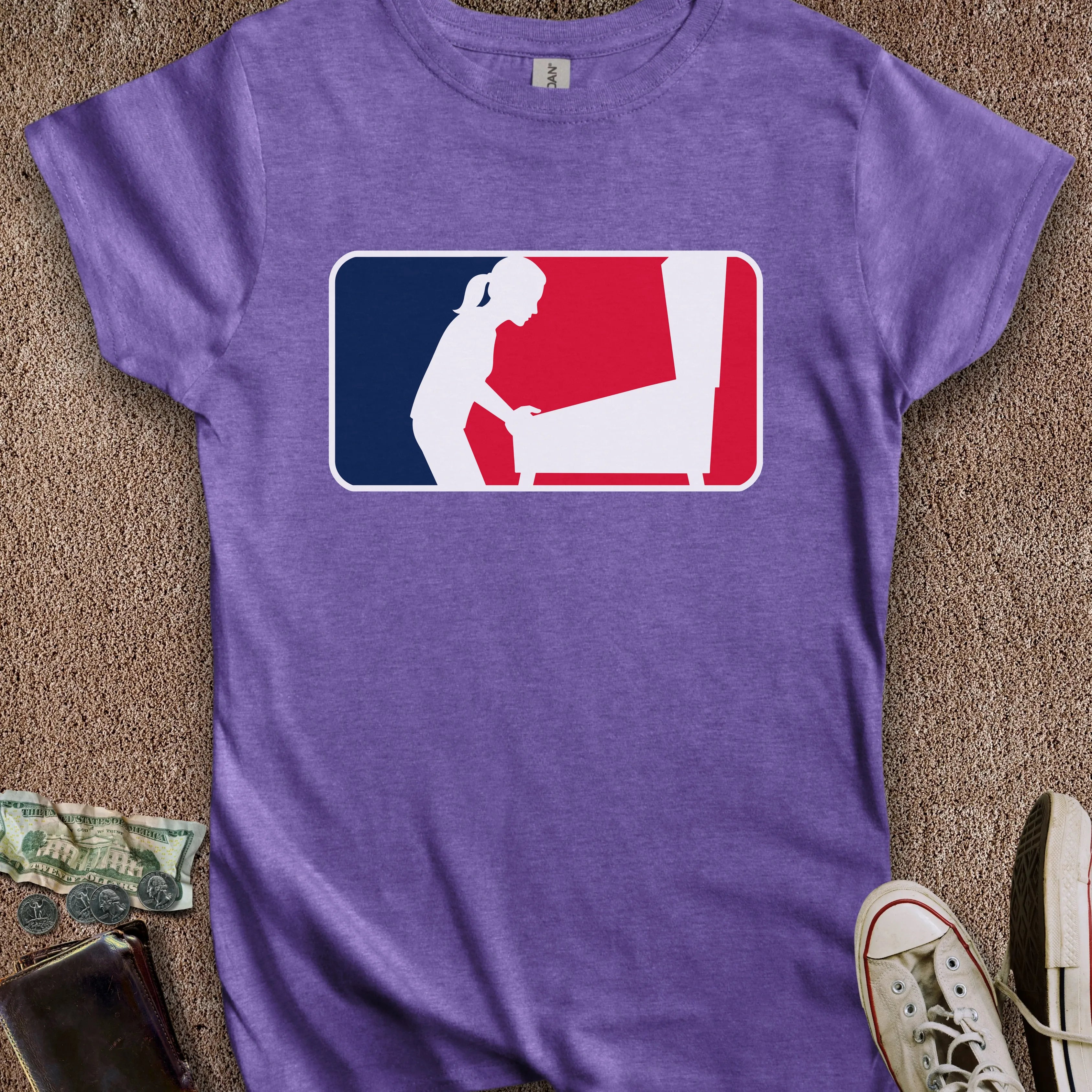 Printify T-Shirt S / Heather Purple Female Pinball Sports Logo Women's T-Shirt