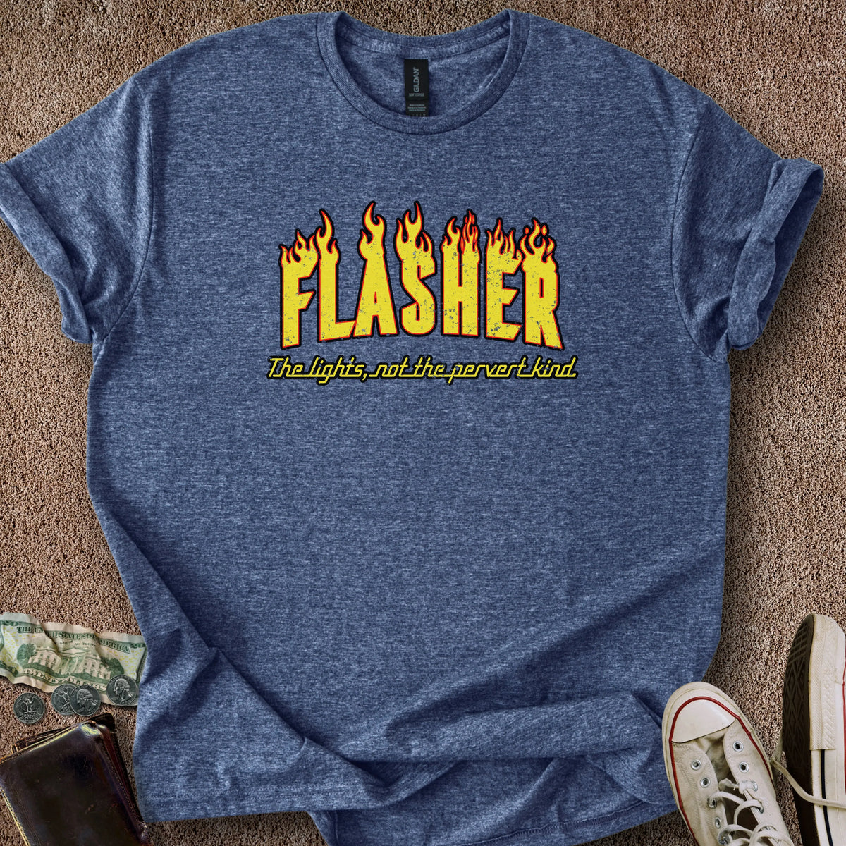 Printify T-Shirt Heather Navy / S Flasher T-Shirt