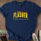 Printify T-Shirt Navy / S Flasher T-Shirt