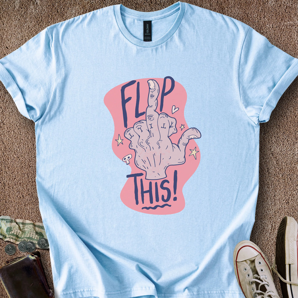 Printify T-Shirt Light Blue / M Flip This T-Shirt