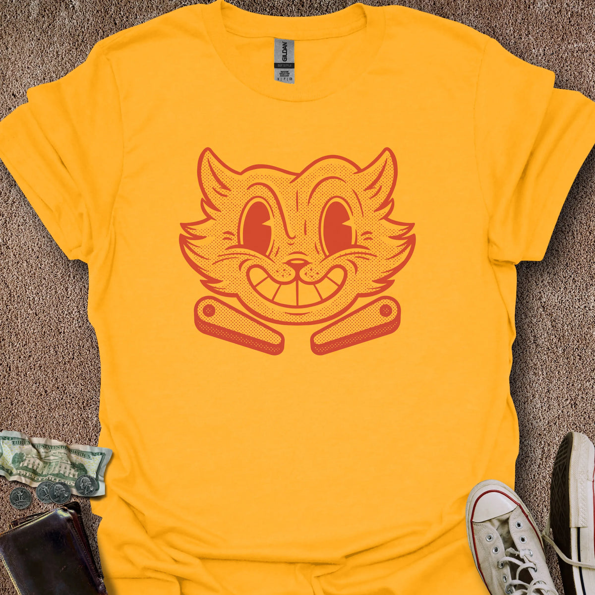 Printify T-Shirt Gold / S Flipper Cat T-Shirt