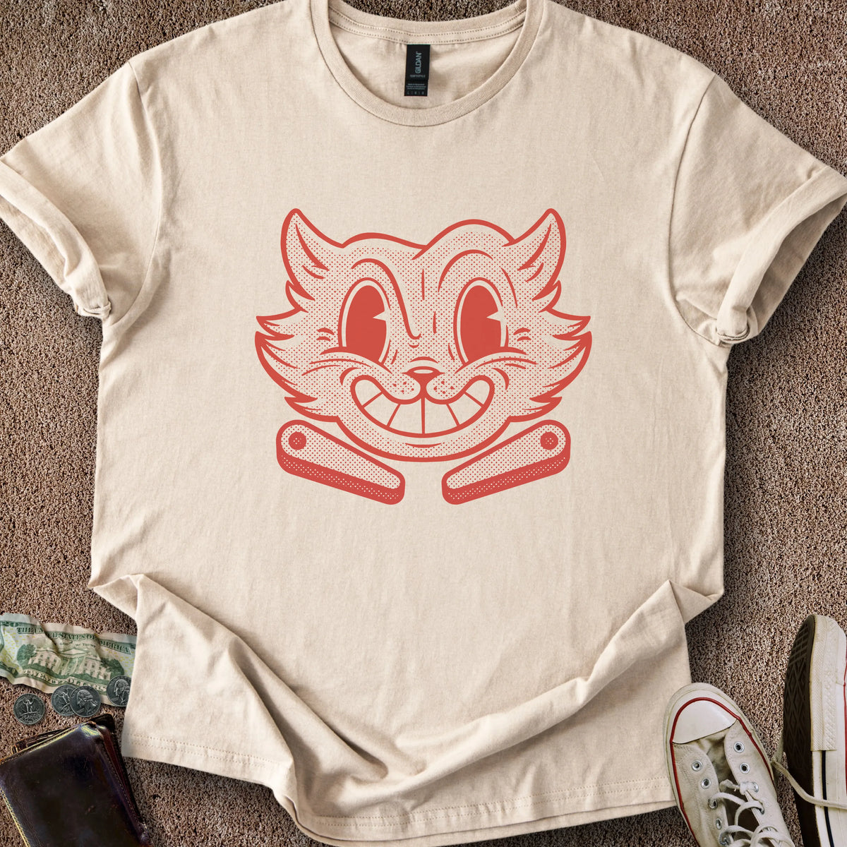 Printify T-Shirt Sand / S Flipper Cat T-Shirt