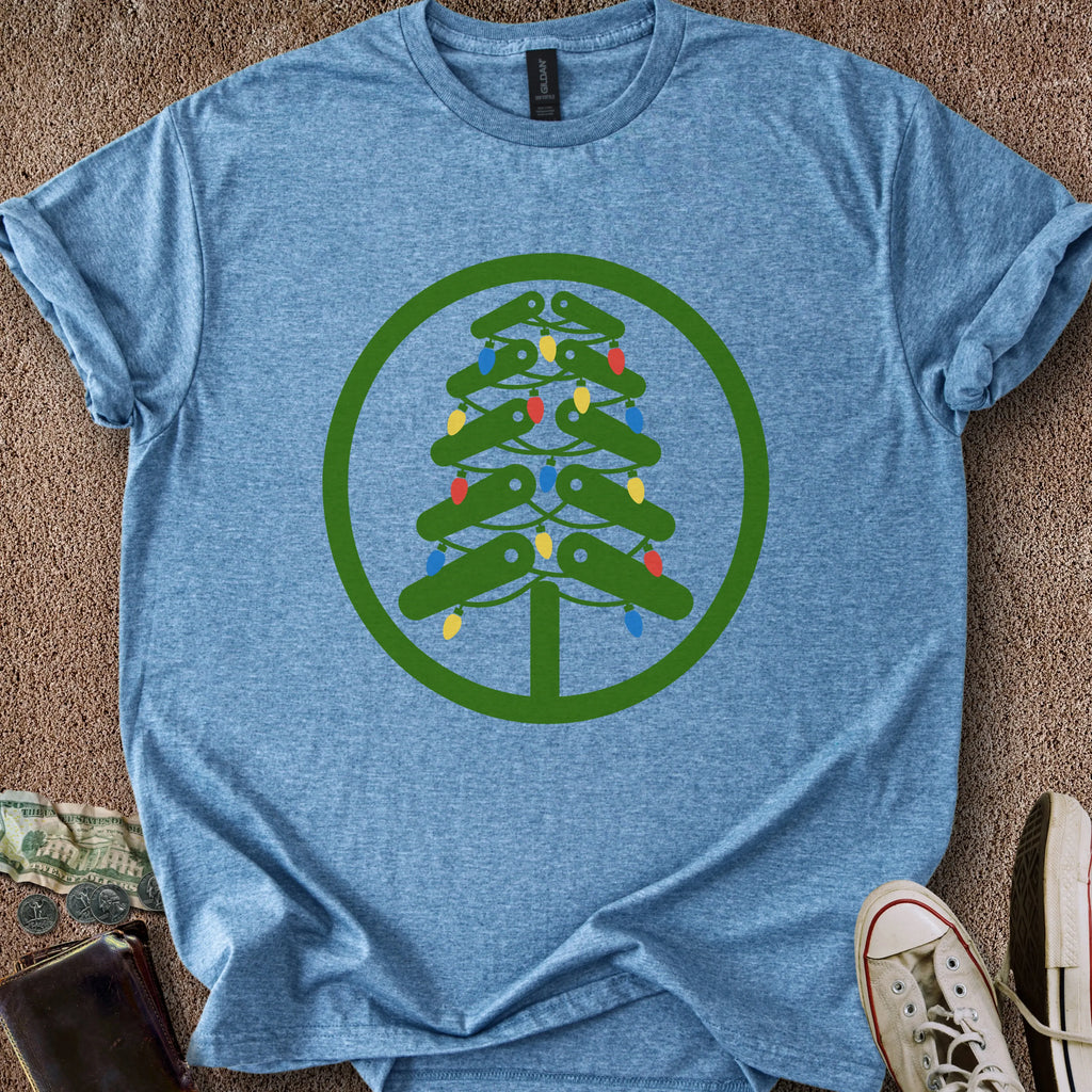 Printify T-Shirt Heather Indigo / M Flipper Christmas Tree T-Shirt