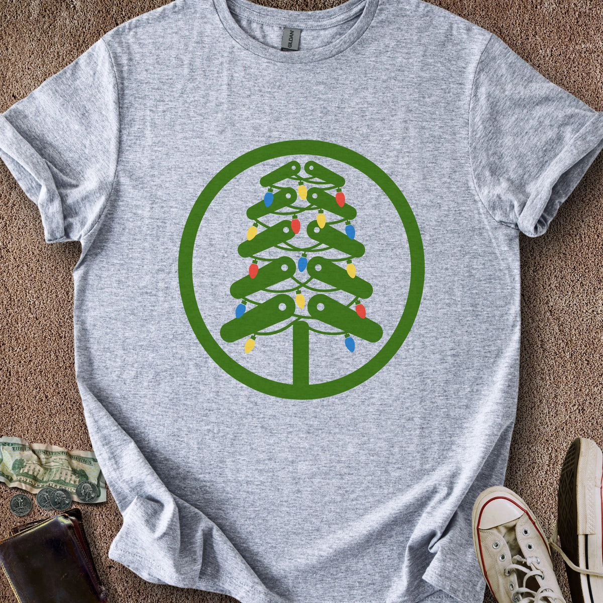 Printify T-Shirt Sport Grey / M Flipper Christmas Tree T-Shirt
