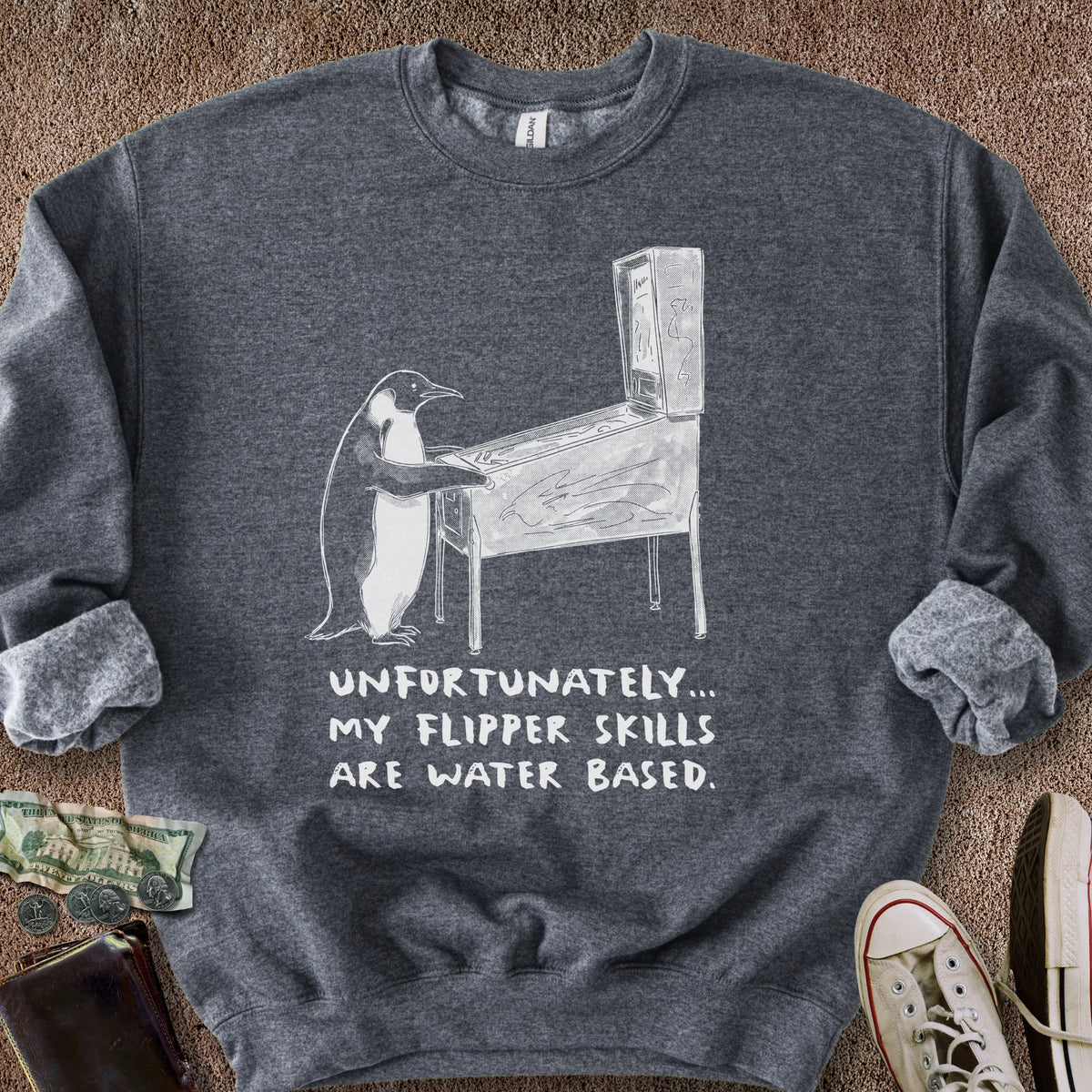 Printify Sweatshirt S / Dark Heather Flipper Skills Sweatshirt