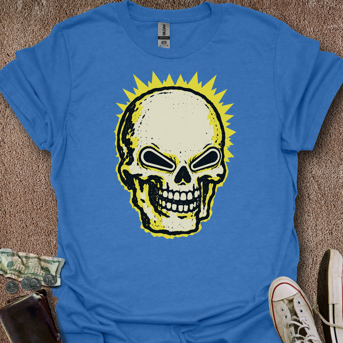 Printify T-Shirt Heather Royal / S Flipper Skull T-Shirt