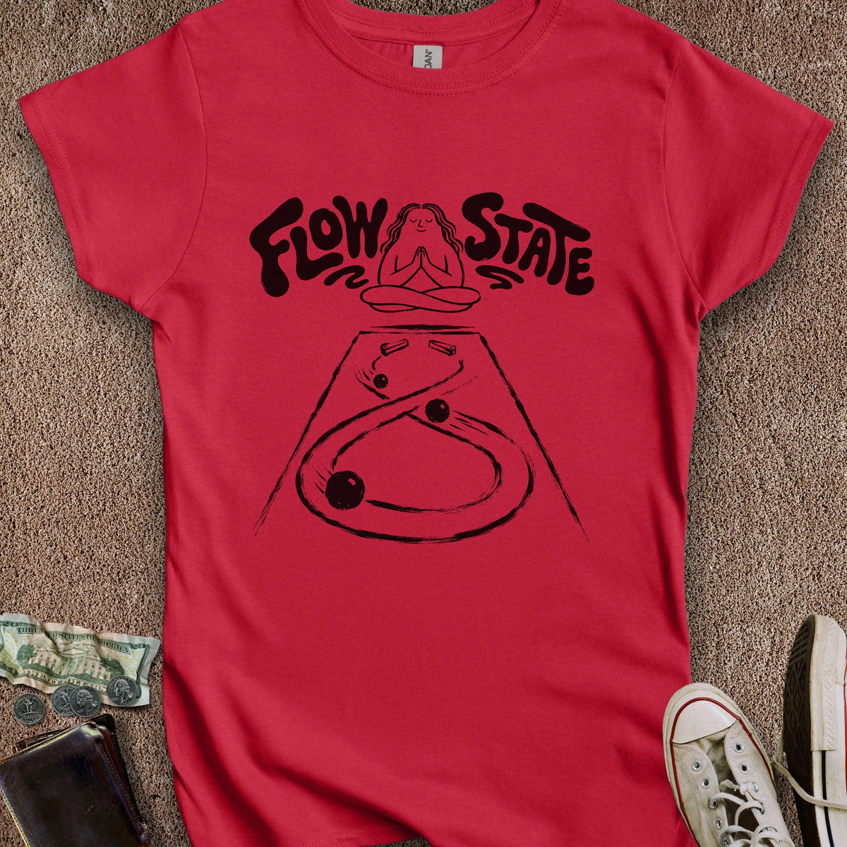 Printify T-Shirt S / Red Flow State Women's T-Shirt