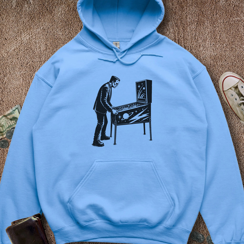 Printify Hoodie Carolina Blue / S Frankenstein Playing Pinball Hoodie