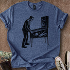 Printify T-Shirt Heather Navy / S Frankenstein Plays Pinball T-Shirt