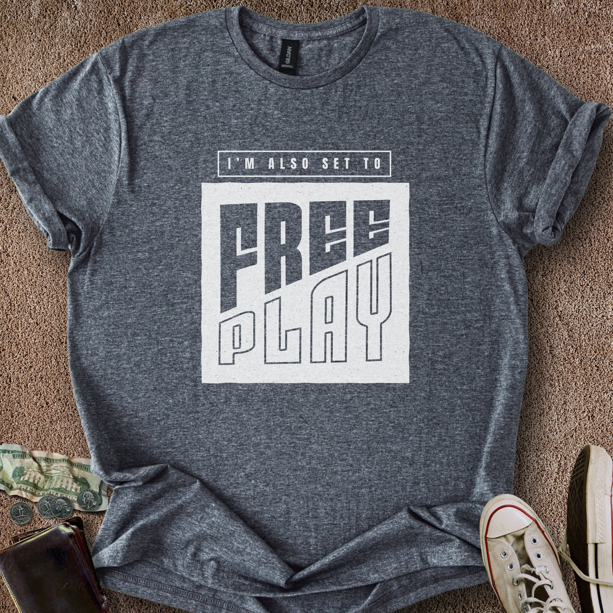Printify T-Shirt Dark Heather / S Free Play T-Shirt