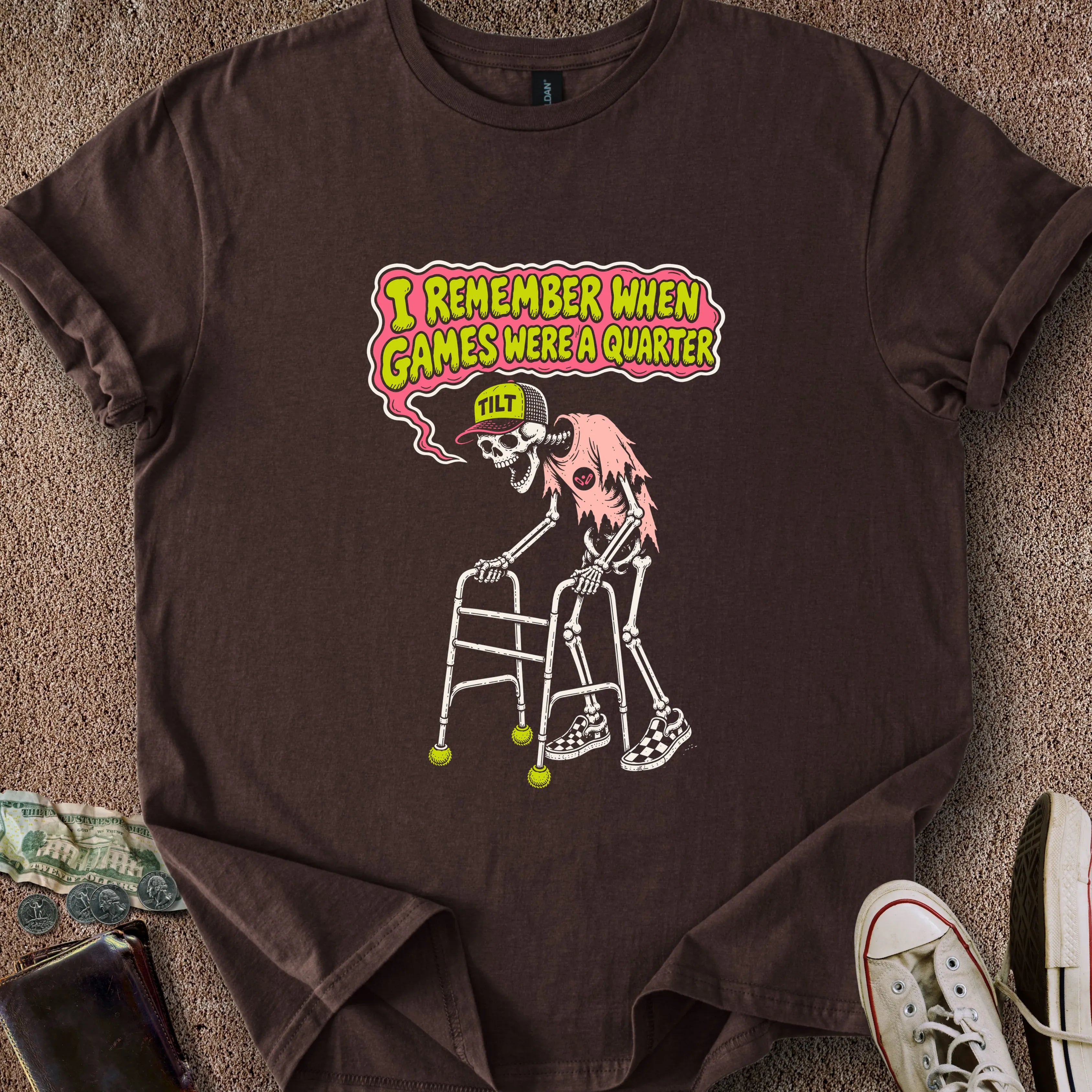 Printify T-Shirt Dark Chocolate / S Games Were a Quarter T-Shirt