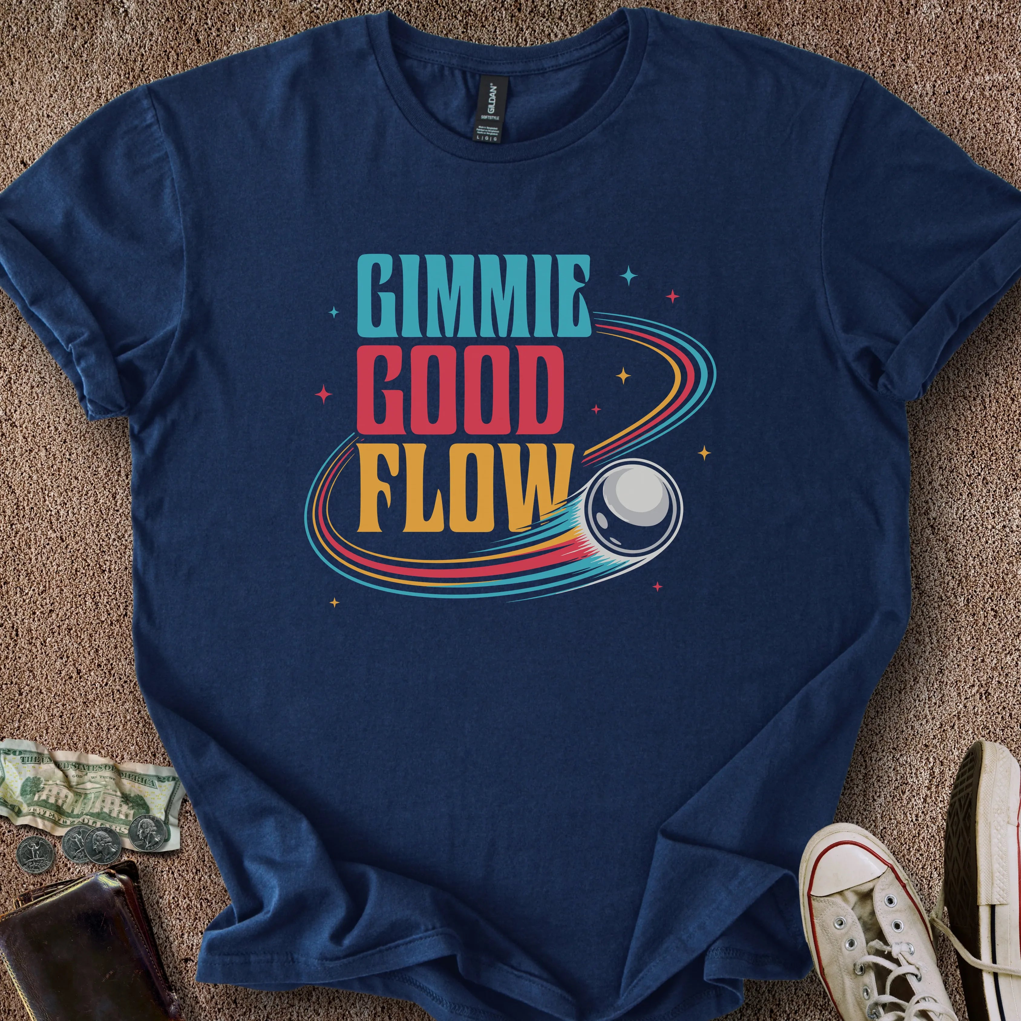Printify T-Shirt Navy / S Gimmie Good Flow T-Shirt