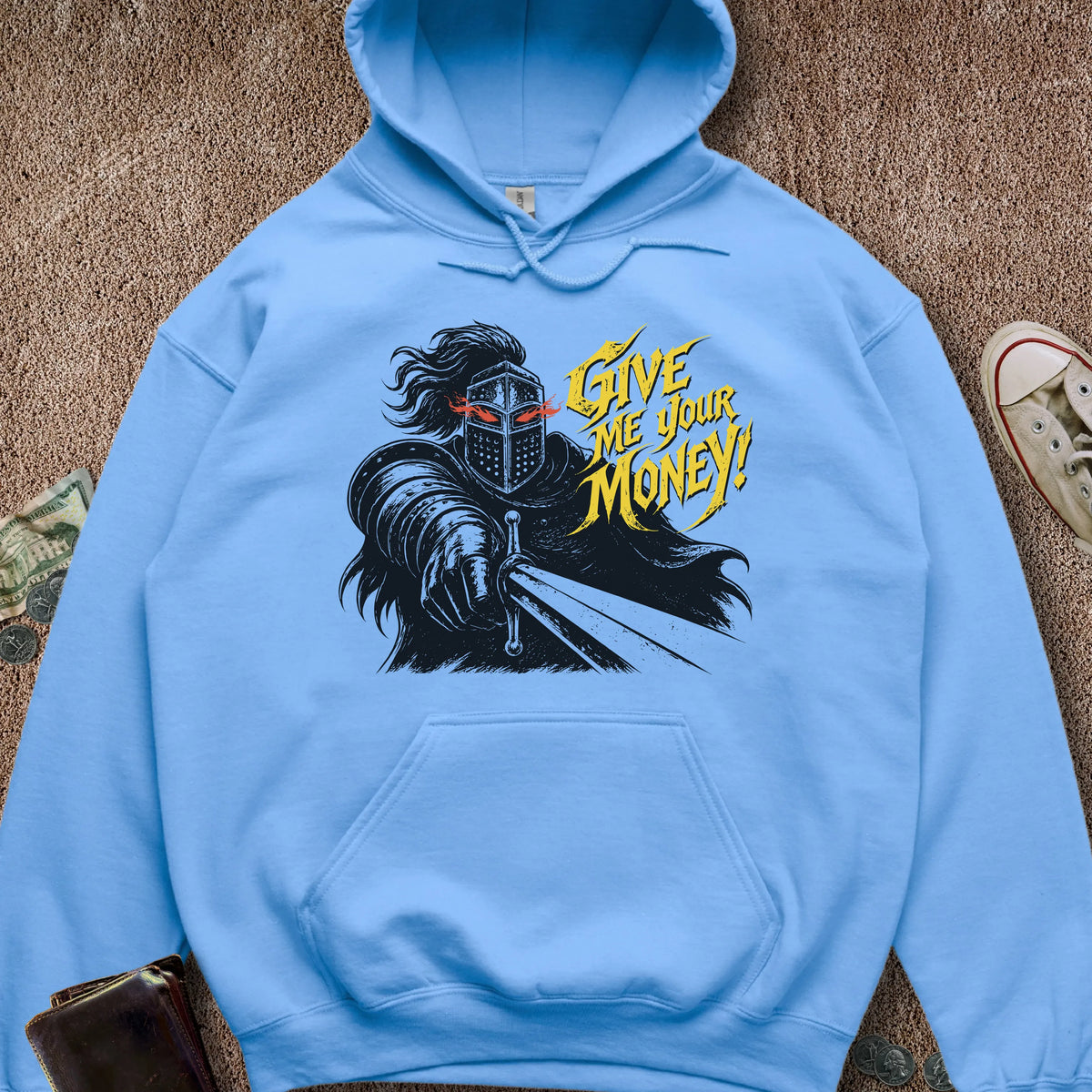 Printify Hoodie Carolina Blue / S Gimmie UR Money Hoodie