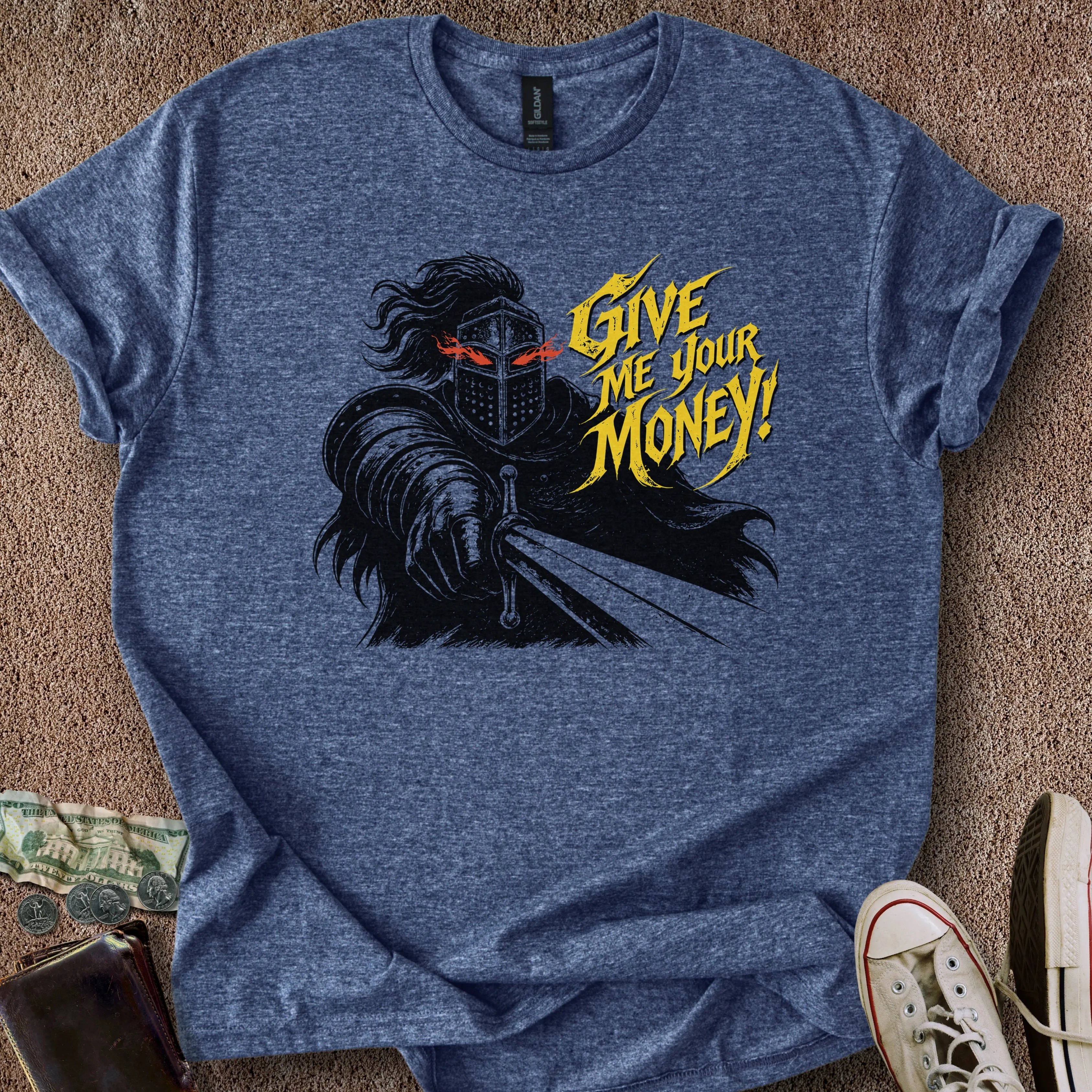 Printify T-Shirt Heather Navy / S Gimmie UR Money T-Shirt