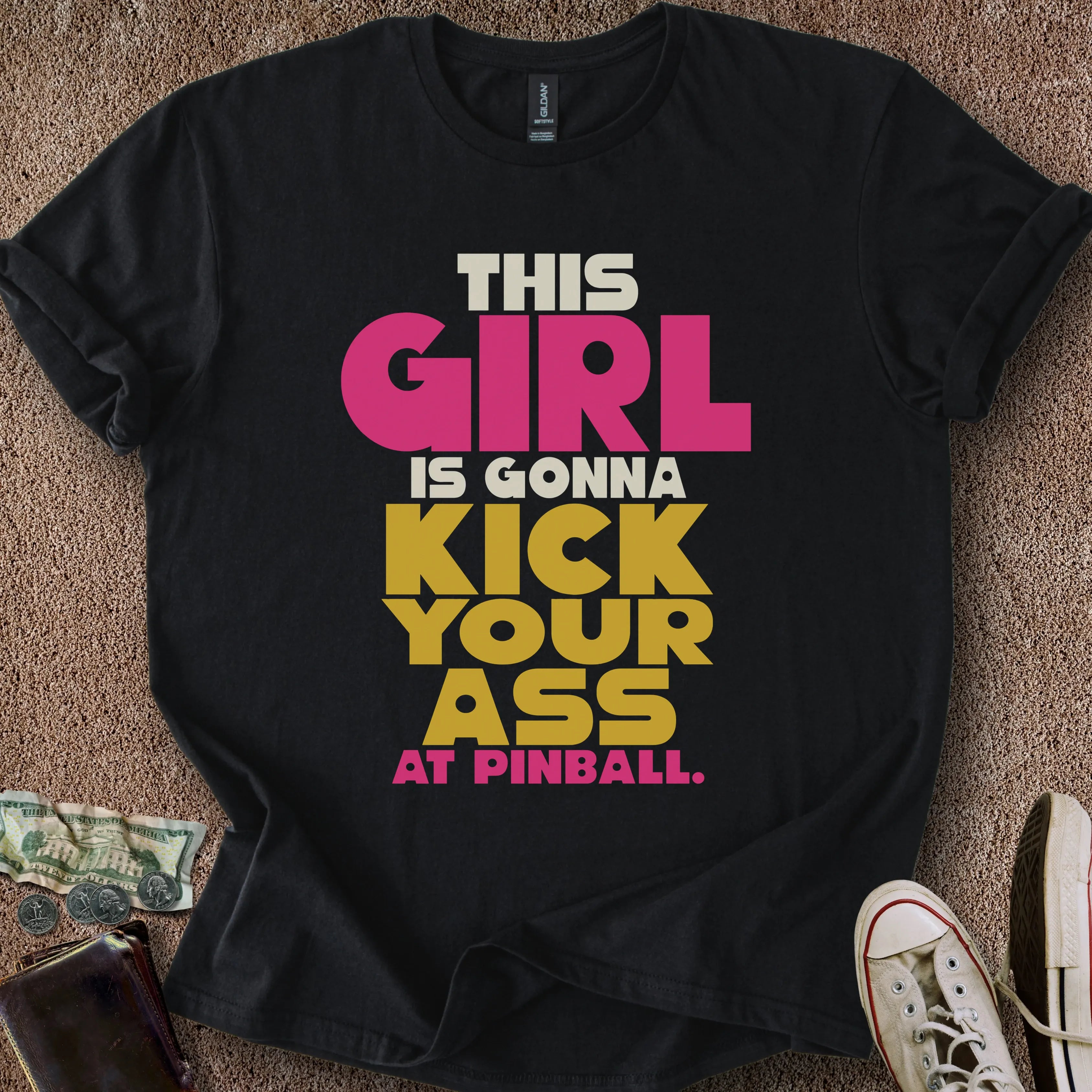 Printify T-Shirt Black / S Girls Kick Ass T-Shirt