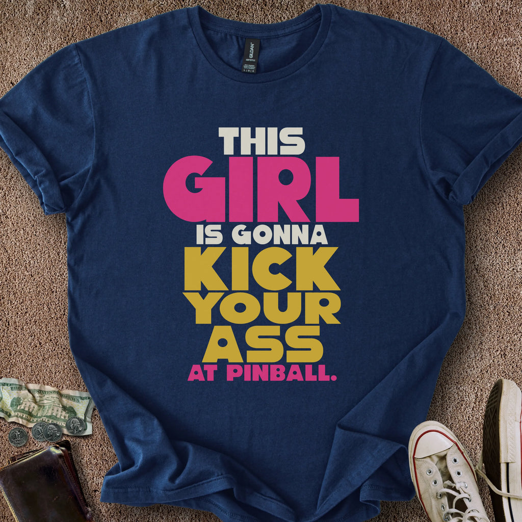 Printify T-Shirt Navy / S Girls Kick Ass T-Shirt