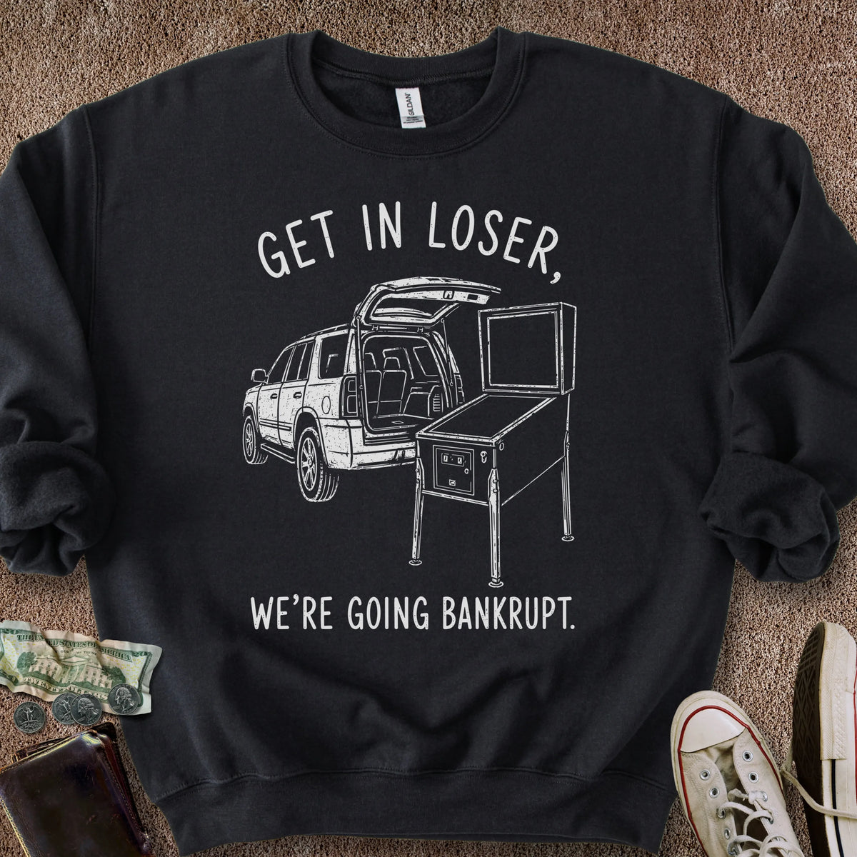 Printify Sweatshirt S / Black Going Bankrupt Sweatshirt
